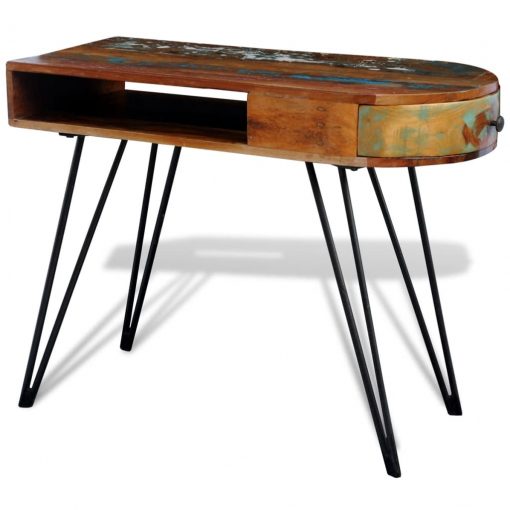 Pisalna miza predelan trden les z železnimi nogami