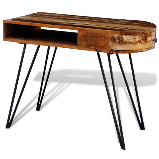 Pisalna miza predelan trden les z železnimi nogami
