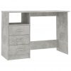 Pisalna miza s predali betonsko siva 110x50x76 cm iverna plošča