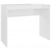 Pisalna miza visok sijaj bela 90x40x72 cm iverna plošča