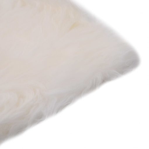 Podloge za stol 2 kosa bele 40x40 cm prava ovčja koža