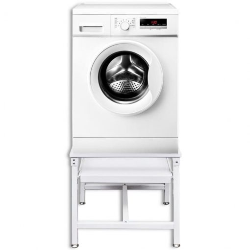 Podstavek za pralni stroj z izvlečno polico bel