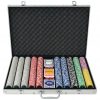 Poker Set s 1000 Laserskimi Žetoni Aluminij