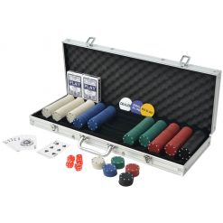 Poker Set s 500 Žetoni Aluminij