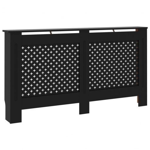 Pokrov za radiator črn 152x19x81 cm mediapan