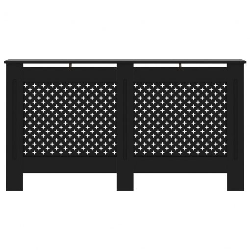 Pokrov za radiator črn 152x19x81 cm mediapan