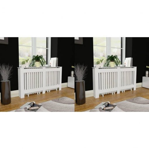 Pokrovi za radiatorje 2 kosa MDF 152 cm beli