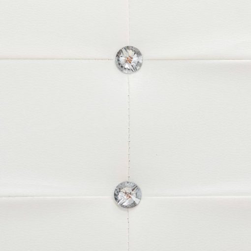 Postelja z vzmetnico belo umetno usnje 160x200 cm