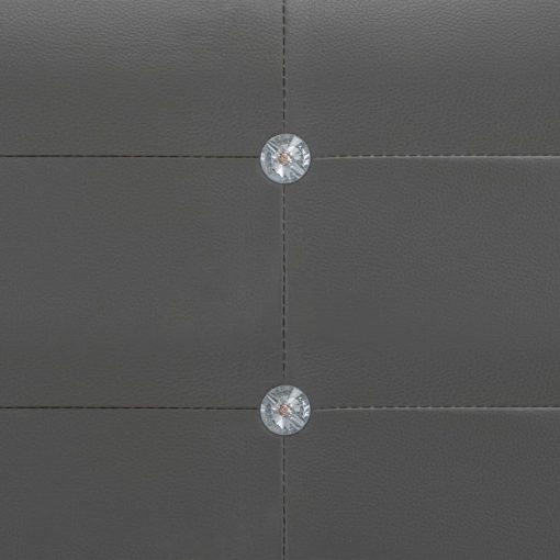 Postelja z vzmetnico sivo umetno usnje 160x200 cm