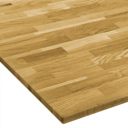 Površina za mizo trden hrastov les kvadratna 23 mm 80x80 cm
