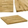 Površina za mizo trden hrastov les kvadratna 44 mm 80x80 cm
