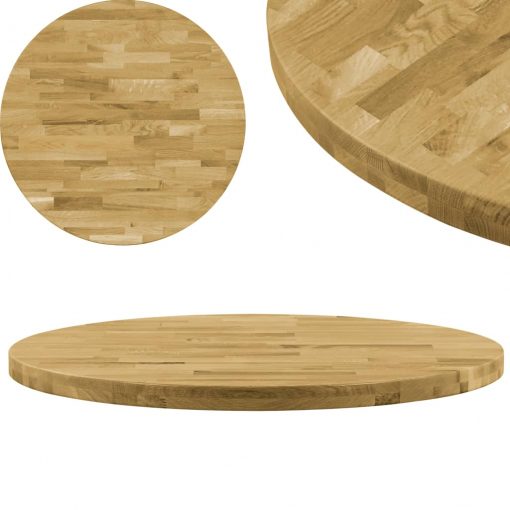 Površina za mizo trden hrastov les okrogla 44 mm 400 mm