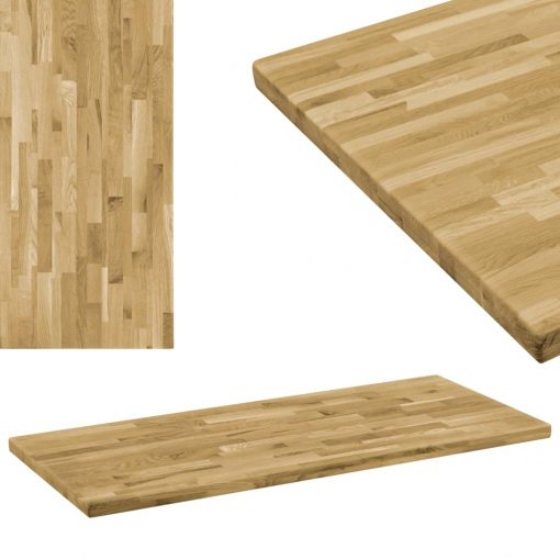 Površina za mizo trden hrastov les pravokotna 44 mm 140x60 cm