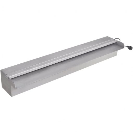 Pravokotna fontana za bazen LED slap nerjaveče jeklo 60 cm