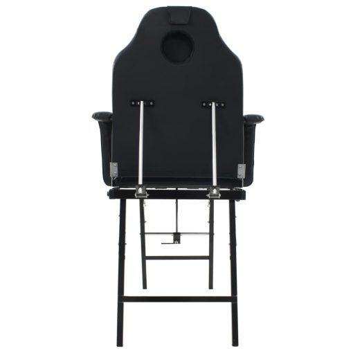 Prenosni kozmetični stol iz umetnega usnja 185x78x76 cm črn
