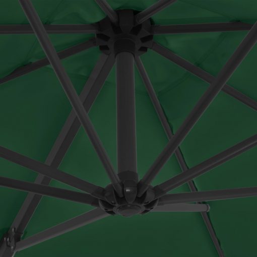 Previsni senčnik z jeklenim drogom 250x250 cm zelen