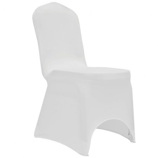 Prevleka za stol raztegljiva bela 12 kosov