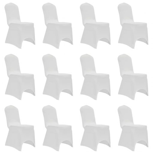 Prevleka za stol raztegljiva bela 12 kosov