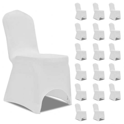 Prevleka za stol raztegljiva bela 18 kosov