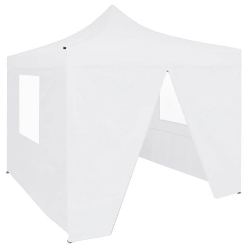 Profesionalen zložljiv vrtni šotor s 4 stranicami 2x2 m bel