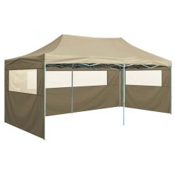 Profesionalen zložljiv vrtni šotor s 4 stranicami 3x6 m krem