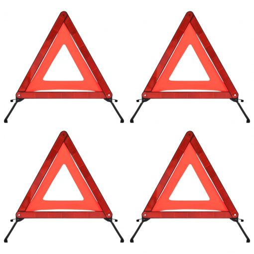 Prometni opozorilni trikotniki 4 kosi rdeči 56