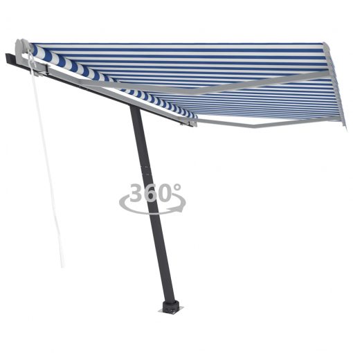 Prostostoječa avtomatska tenda 300x250 cm modra/bela