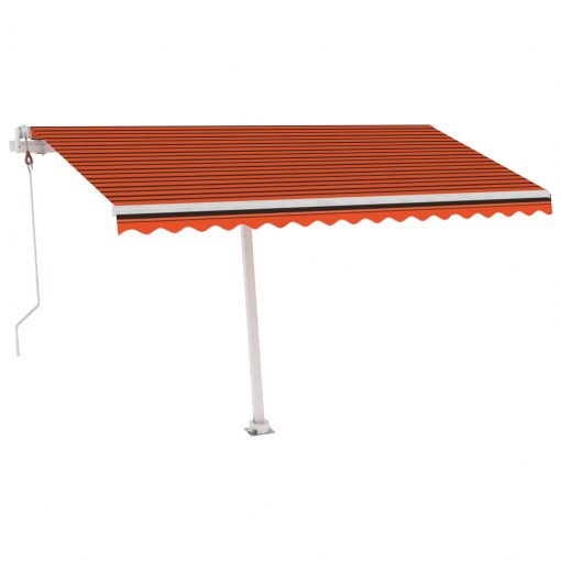 Prostostoječa avtomatska tenda 400x300 cm oranžna/rjava