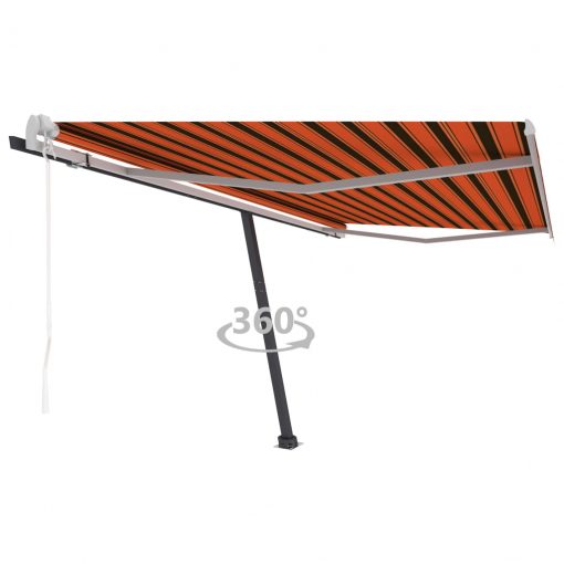 Prostostoječa avtomatska tenda 450x300 cm oranžna/rjava