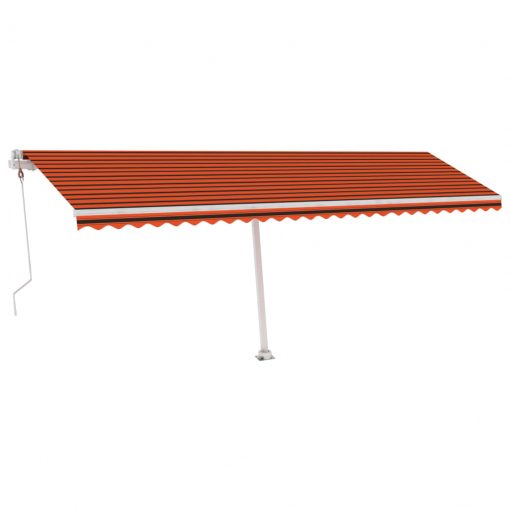 Prostostoječa avtomatska tenda 600x300 cm oranžna/rjava