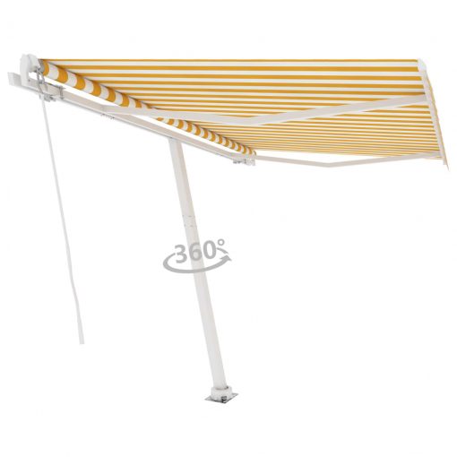Prostostoječa ročno zložljiva tenda 350x250 cm rumena/bela