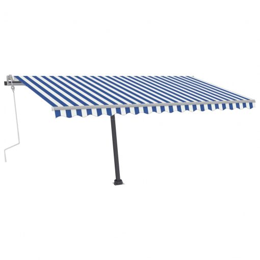 Prostostoječa ročno zložljiva tenda 400x300 cm modra/bela