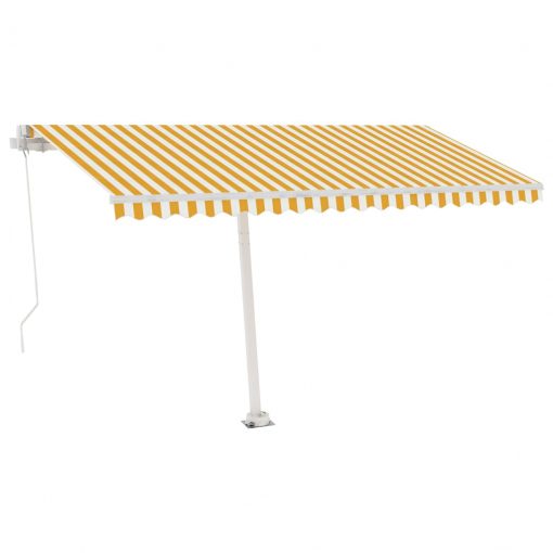 Prostostoječa ročno zložljiva tenda 400x300 cm rumena/bela