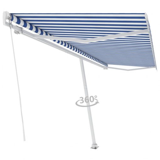 Prostostoječa ročno zložljiva tenda 500x300 cm modra/bela