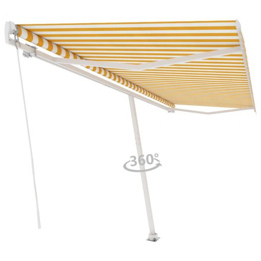 Prostostoječa ročno zložljiva tenda 500x300 cm rumena/bela