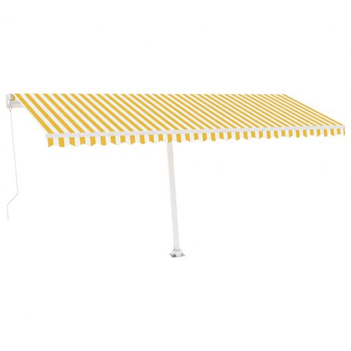 Prostostoječa ročno zložljiva tenda 500x350 cm rumena/bela