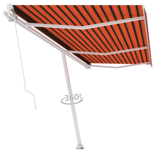 Prostostoječa ročno zložljiva tenda 600x300 cm oranžna/rjava