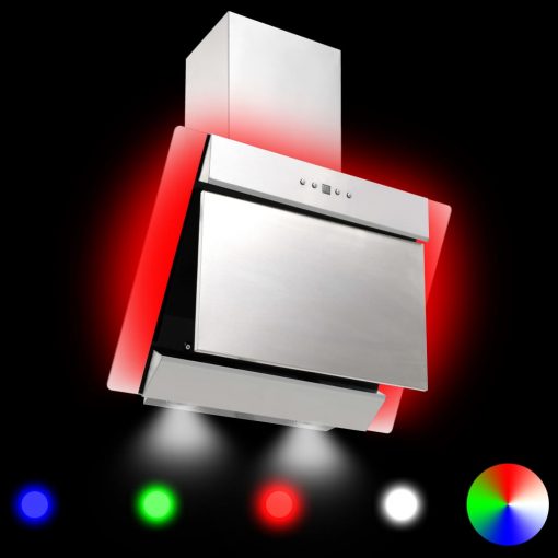RGB kuhinjska napa LED 60 cm nerjaveče jeklo in kaljeno steklo