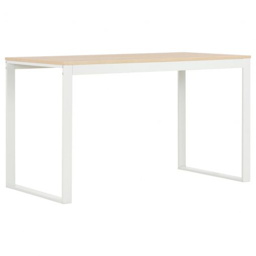 Računalniška miza bela in hrast 120x60x70 cm