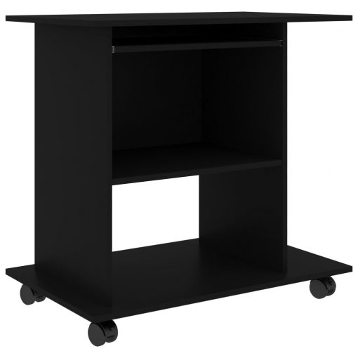 Računalniška miza črna 80x50x75 cm iverna plošča