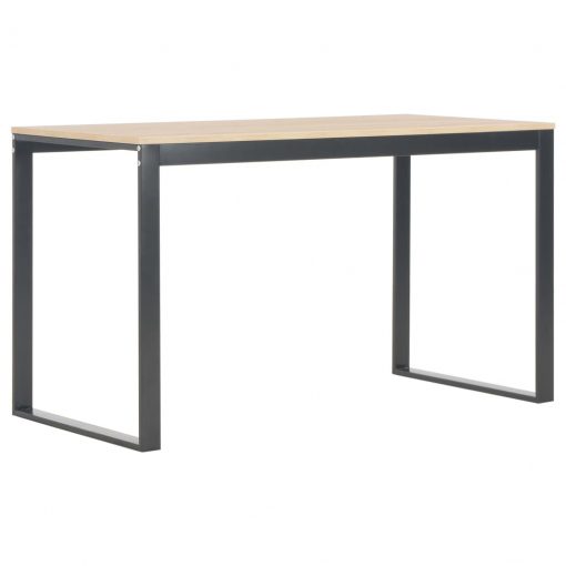 Računalniška miza črna in hrast 120x60x70 cm