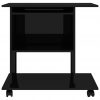 Računalniška miza visok sijaj črna 80x50x75 cm iverna plošča