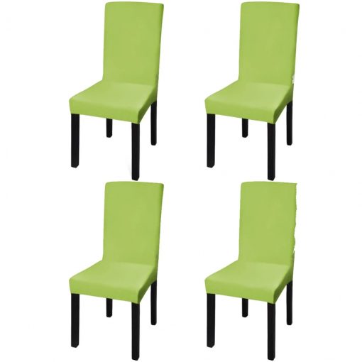 Ravne raztegljive prevleke za stole 4 kosi zelene