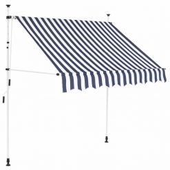 Ročno zložljiva tenda 150 cm modre in bele črte