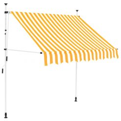 Ročno zložljiva tenda 150 cm oranžne in bele črte