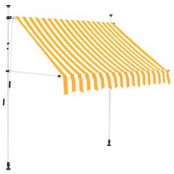 Ročno zložljiva tenda 200 cm oranžne in bele črte