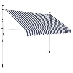 Ročno zložljiva tenda 250 cm modre in bele črte