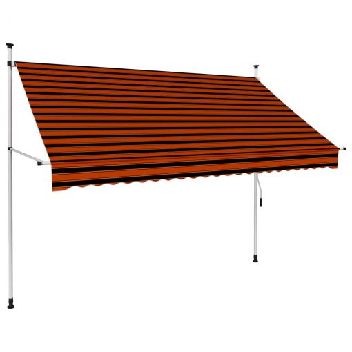 Ročno zložljiva tenda 250 cm oranžna in rjava