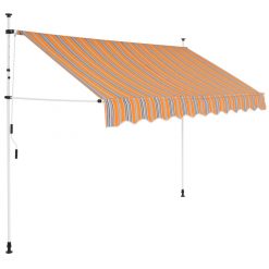 Ročno zložljiva tenda 250 cm rumene in modre črte