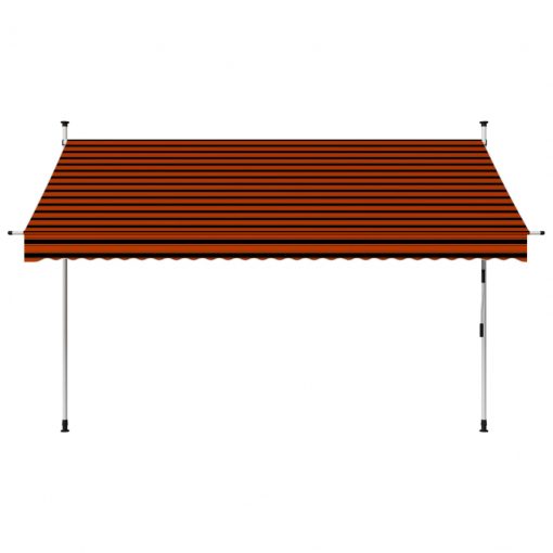 Ročno zložljiva tenda 300 cm oranžna in rjava